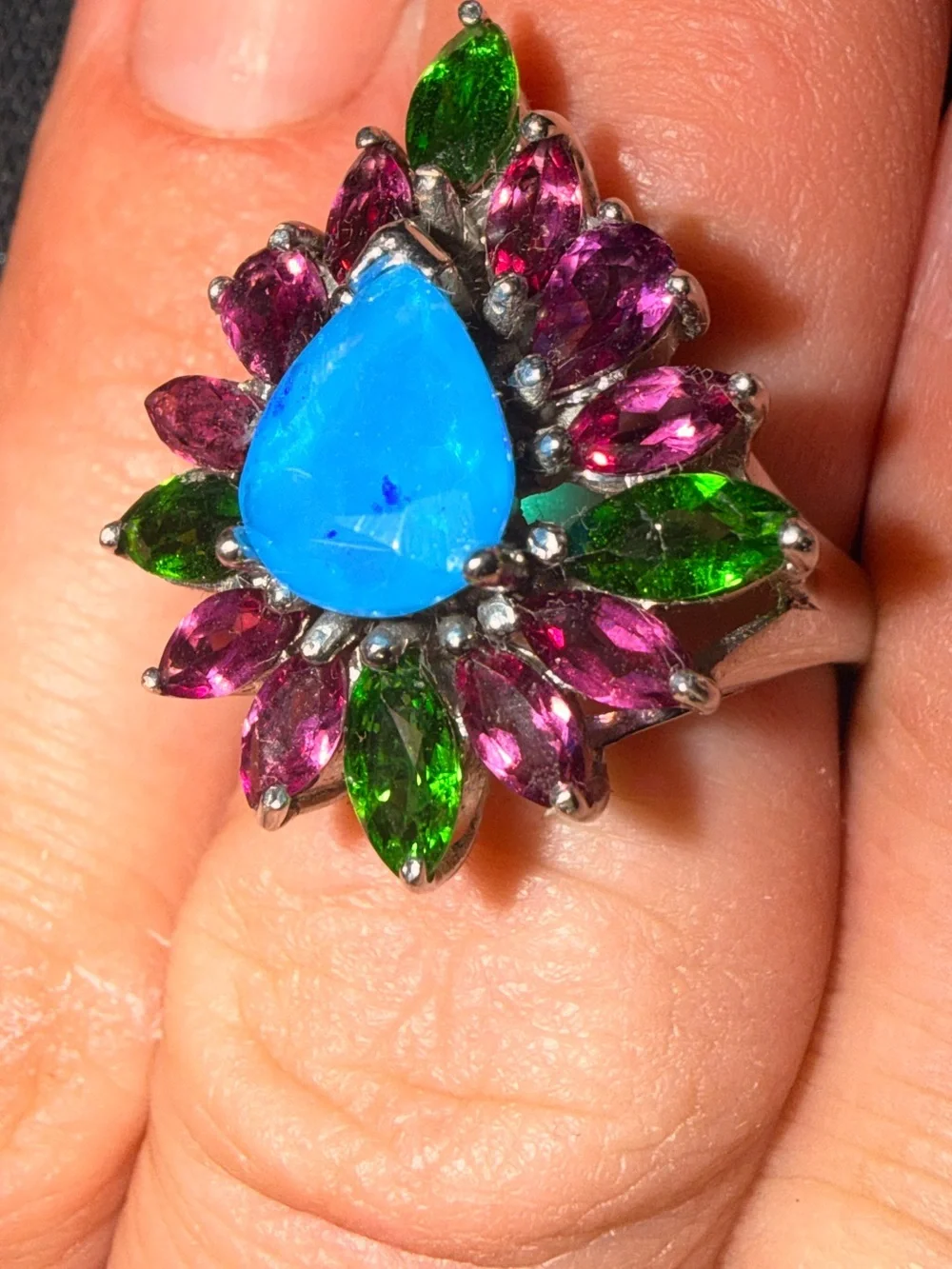 Natural blue opal Sz7.5